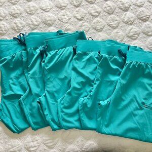 6 Pairs XL petite Teal: Easy STRETCH Olivia Women's 7-Pocket Slim Leg Jogger Scr